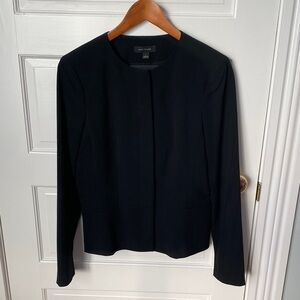 Ann Taylor Classic Black Blazer with covered button placket